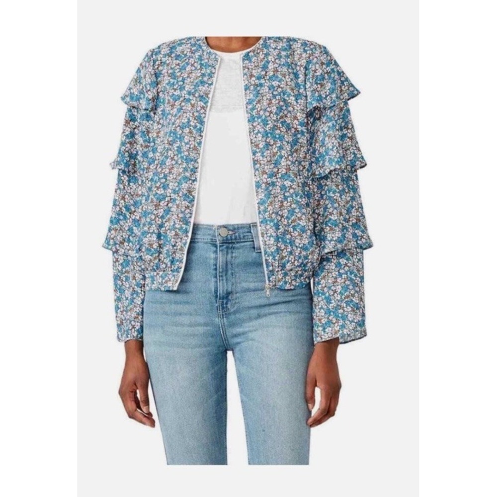 Ali & Jay Blue Floral‎ Gjusta Jacket Full Zip Size M